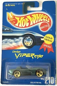 HOT WHEELS DODGE VIPER RT10 BLUE CARD GOLD MEDAL SPEED WHEELS VARIATION - Picture 1 of 2