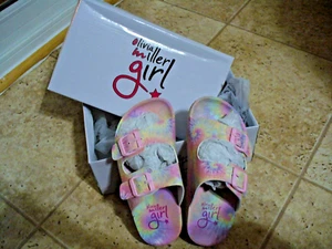 Olivia Miller Mädchen Pantoletten Sandalen Batik Slipper Doppelschnalle Gr. 13 NEU - Bild 1 von 10