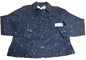Charter Club Damen Shirt XL Navy Anker Print Knopfleiste Langarm Neu mit Etikett Neu - Bild 1 von 9