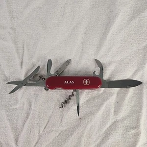 Swiss Army Knife Wenger Delemont Red Multi Tool Stainless Switzerland Alas Adver - Picture 1 of 12