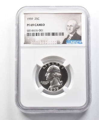 1959 Washington Quarter PF69 Camo NGC *8654 - Image 1 of 3