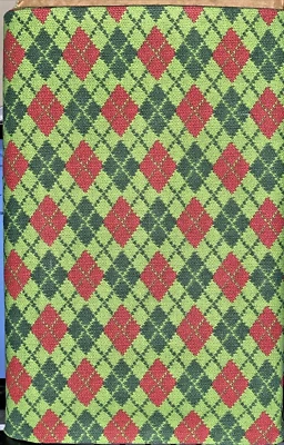 1/25 yds Winter Fun, Melissa Burt for Connecting Threads 2010 Green & Red Argyle - Image 1 of 2