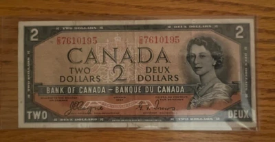 Bank of Canada, 1954 , $2 devils Face  ,  choice VF - Image 1 of 3