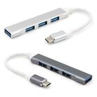 Metal USB C HUB Type C to 3x USB 2.0 + USB 3.0 4 Port Adapter for PC Cellphone