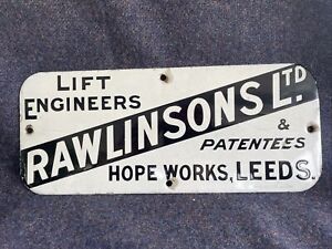 Vintage Enamel Lift Sign Rawlinson Leeds