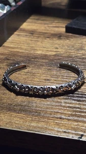 Vintage Floral Scrollwork Cuff Bracelet Silver Tone Open Bangle Boho Balinese... - Picture 1 of 3