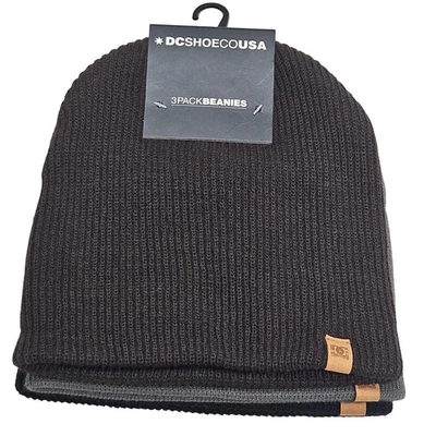 DC Shoes EE. UU. Para Hombres Paquete de 3 Gorros Calavera Invierno Cálido Tejido Sombreros OSFA Multicolor Foto 1 de 4