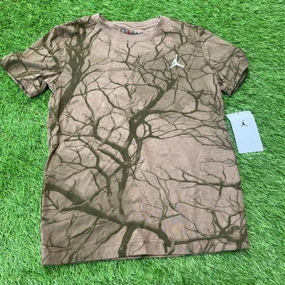 Jordan Nike Boys Shirt Medium Tree Branch Camo Print Size S 8/10Y Nike Tee NEW - Image 1 of 4