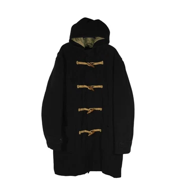 GANT Wool Duffle Coat Men's L Hooded Black Overcoat - Image 1 of 4