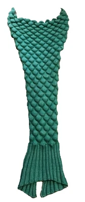 Manta sin cordones tejida a mano de ganchillo cola de sirena turquesa niños azul juego de vestir Foto 1 de 4