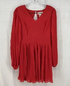Jessica Simpson Pleated Dress Size Medium Red Orange - Picture 1 of 17