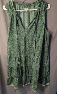Max Studio 1x Floral Print Green Swing Dress - Picture 1 of 6