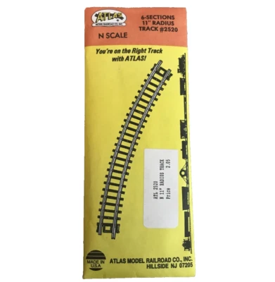 Atlas #2520  11" Radius Track Sections - N Scale - Code 80 Rails - 6 Sections - Image 1 of 2
