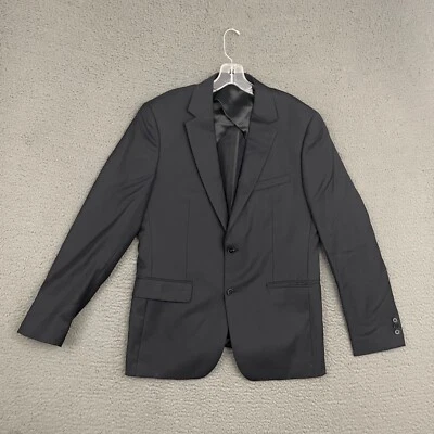 Chaqueta Blazer Reiss Para Hombre Talla 40 Negra Abotonada 100% Lana Clásica Papá Preppy Foto 1 de 4