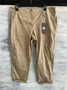 NORDSTROM SIGNATURE Stretch Cotton & Linen Ankle Pants, 14 - Tan Plaza - $199 - Picture 1 of 11