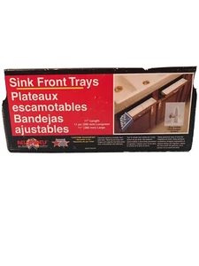Rev-A-Shelf  Sink Front Trays  Two 11" Tip Out, White Polymer, One w/Ring Holder - Picture 1 of 12