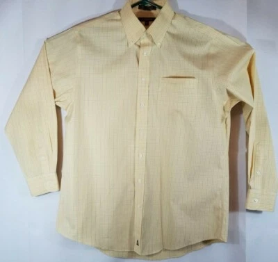 CAMISA DE VESTIR PARA HOMBRE NORDSTROM TALLA 16 34 95% ALGODÓN 5% ALGODÓN ORGÁNICO AMARILLO CUADROS Foto 1 de 4
