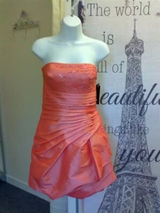 New Forever Unique Theresa Coral Orange Prom Dress 10 Clearance Sale - Picture 1 of 4