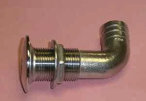 Attwood Stainless Steel Thru-Hull  90 Degree Connector Fitting 1-1/8" - Image 1 of 4
