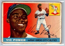 1955 TOPPS VIC POWER KANSAS CITY ATHLETICS #30