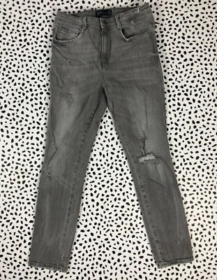 Zara Trafaluc Gris Desgastado Rasgado Vaqueros Ajustados Gris Talla 6  Foto 1 de 4
