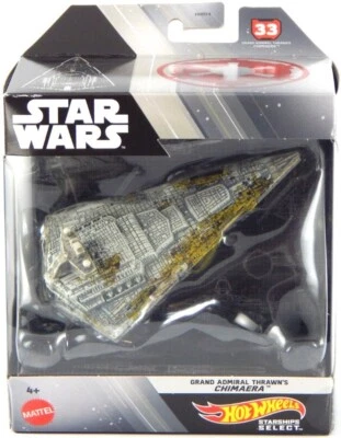 NEW Hot Wheels Star Wars Starships Select JDD37 ADMIRAL THRAWN CHIMAERA 33 1:50 - Image 1 of 4