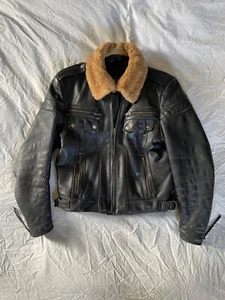 Harley Davidson Balck Leather Jacket Vintage Hein Gericke Actual Size Mens Small - Picture 1 of 13