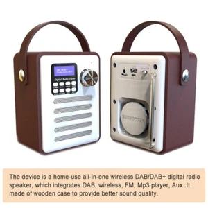 Portable DAB FM Digital Radio Clock Alarm TF Card USB Bluetooth MP3 Music Player - Picture 1 of 11