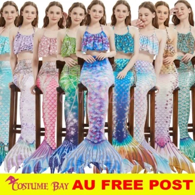 Adult Mermaid Tail Bikini Set Swimmable Costume for Swimming Cosplay Beachwear - Image 1 of 4