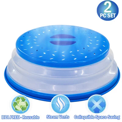 Microwave Splatter Guard Cover Collapsible Lid BPA Free Dishwasher Safe - Image 1 of 4