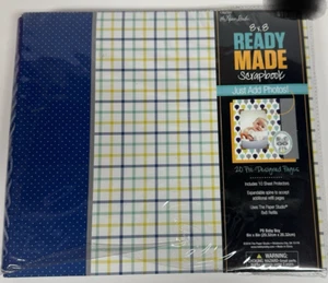 The Paper Studio 8x8 Baby Boy Ready Made Scrapbook Photo Album 20 Pages NEW 2016 - Picture 1 of 15