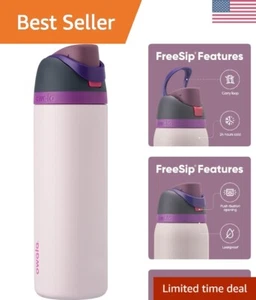 Stylish 24 oz Dreamy Field Water Bottle - Double-Wall Insulated & Locking Lid - Picture 1 of 9