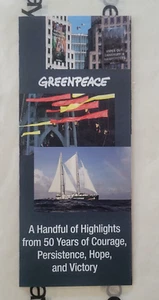 GREENPEACE Brochure Approx. 8" x 3 1/2" small foldout - Photo 1 sur 2