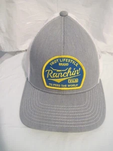 YNOT Cappello Ranchin per nutrire il mondo Grigio/Giallo Trucker Berretto Baseball - Foto 1 di 6