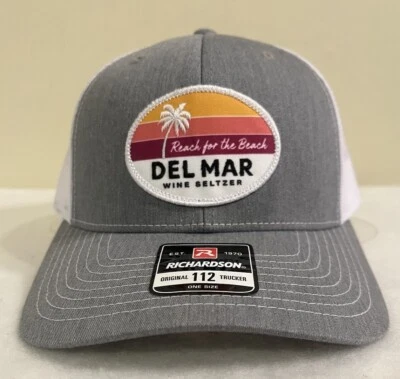 DEL MAR Wine Seltzer Reach The Beach Snapback Richardson 112 Nuevo Gris Blanco Foto 1 de 4