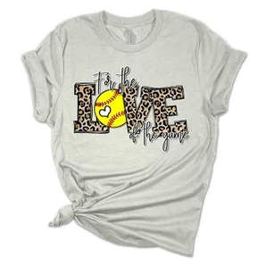 Womens Softball Tshirt For The Love of the Game Softball Mom Short Sleeve - Picture 1 of 3