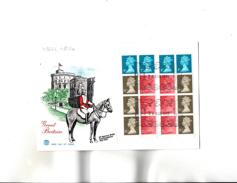 Great Britain FDC Sc#MH76a -right & left BOOKLET PANES - Image 1 of 1