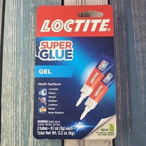 2 Tubes Loctite Gel Super Glue Each Super Strength Ceramic, Wod, Plastic, Metal - Picture 1 of 6