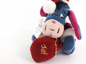Winnie the Pooh Eeyore Santa Disney Store 8" Mini Bean Bag Plush w Tags - Picture 1 of 6