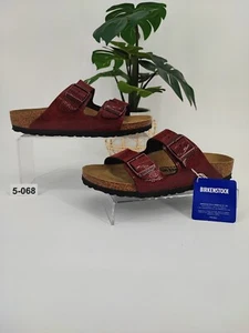 Birkenstock Women's Arizona Red 2-Strap Leather Sandals Size 36EU 5US - Picture 1 of 8