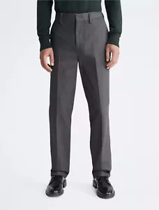 $228 Calvin Klein Structured Straight Leg Pants , Charcoal , W36 X L32 - Picture 1 of 4