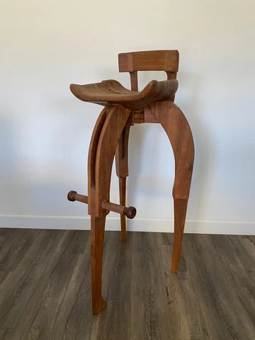 Unusual MCM Mid-Century Chair Handmade Dowels Walnut? SOLD AS IS Cover