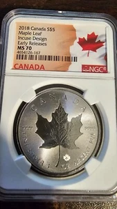 2018 Canada Maple Leaf lncuse Design NGC MS70 Early Release - Picture 1 of 2