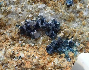 LAZULITE and Siderite Quartz RARE Fine Crystals Mineral Specimen Yukon, Canada - Picture 1 of 4