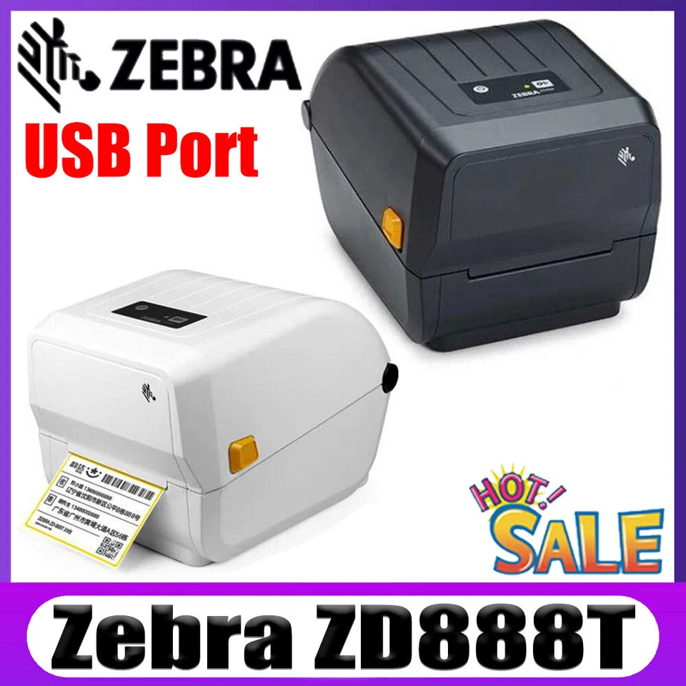 Zebra ZD888T USB 203 DPI Desktop Thermal Barcode Label Printer Replace GK888T - Image 1 of 4