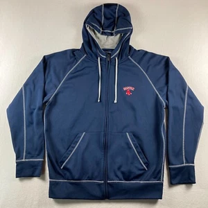Chaqueta de los Medias Rojas de Boston para Hombres Grande Azul Marino Sudadera con Capucha Polar Cremallera Completa MLB Antigua - Imagen 1 de 10