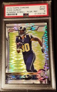TODD GURLEY 2015 TOPPS CHROME ROOKIE PULSAR REFRACTOR PSA 9 MINT 