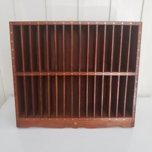 Vintage 30 Slot Holz VHS Koffer Halter Nussbaum? Messing Intarsien VHS Aufbewahrung - Bild 1 von 9