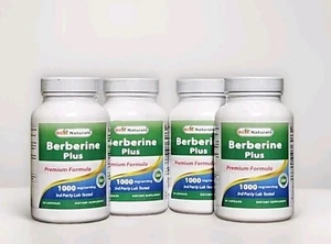 (4) Bulk Lot  Best Naturals Berberine Plus 1000 mg 60 Capsules Ea. Exp. 11/2026 - Picture 1 of 8