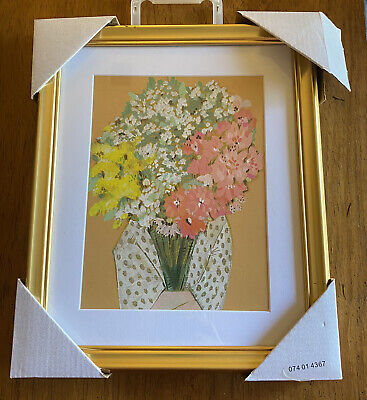 Opalhouse Flower Bouquet Hug 10” X 12” Gold Framed Print New • 19.99$